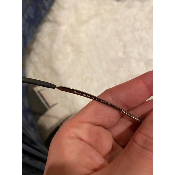 Ray-Ban RB3183 003/8Z Sunglasses Silver frame Beige Silver Gray Gradient Rare - Picture 6 of 7